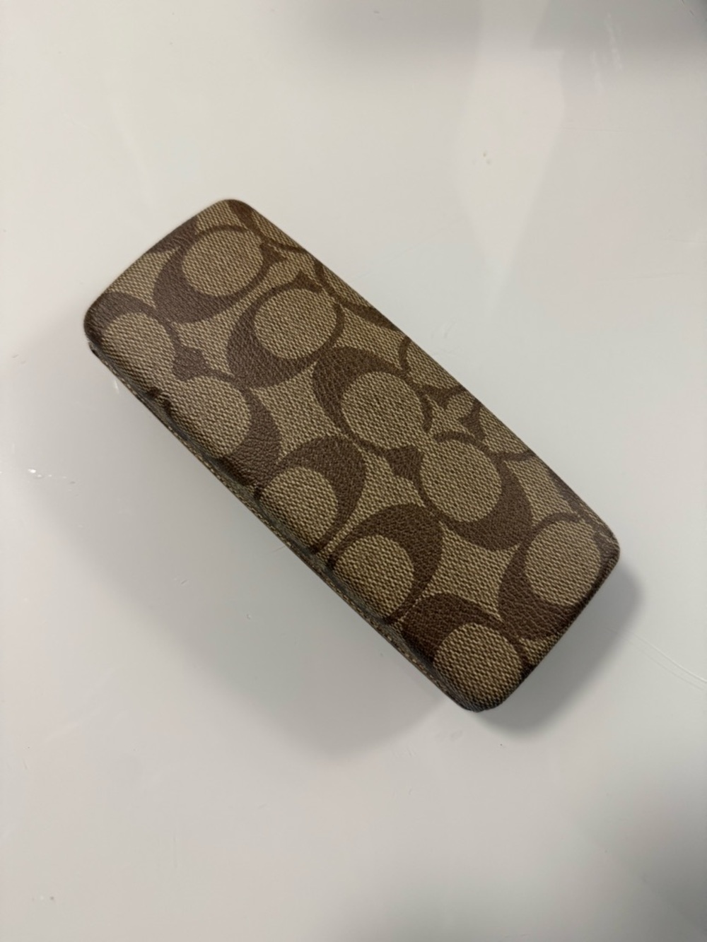 Coach Classic Monogram Brown and Tan Glasses Case